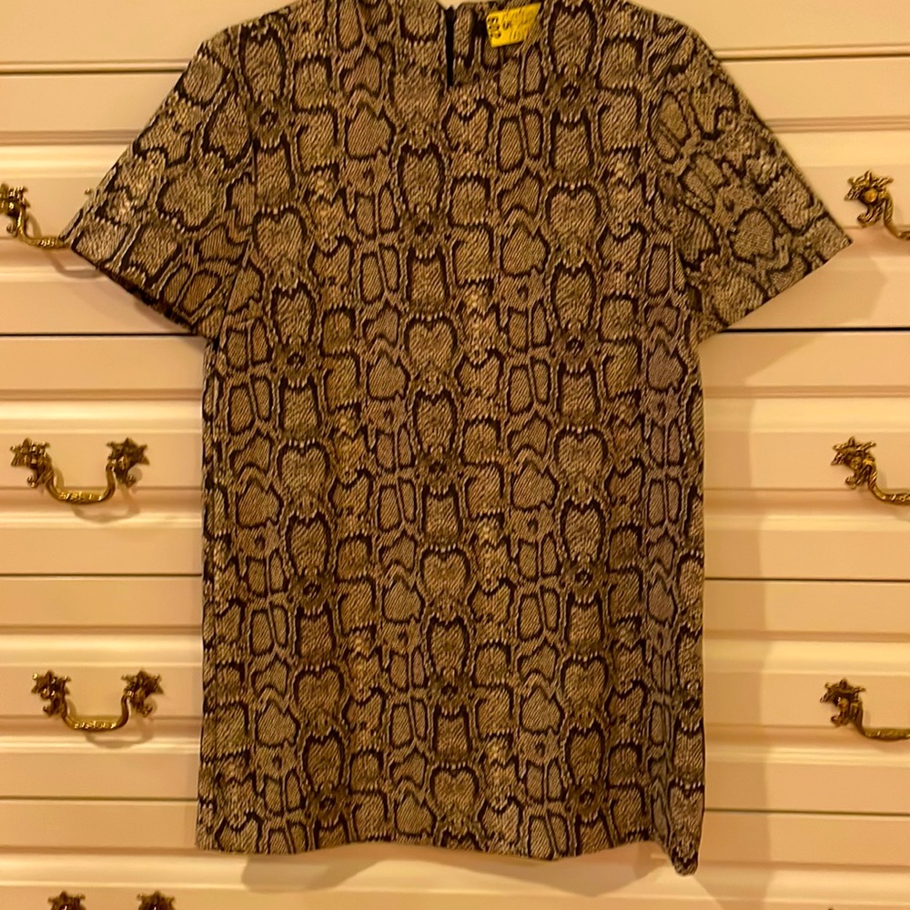 Zara snake print mini sheath dress